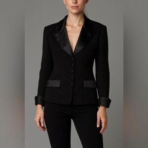 ✨ Jeanne Alexander Vintage Black Sparkle Blazer – Women’s XL (Made in USA)